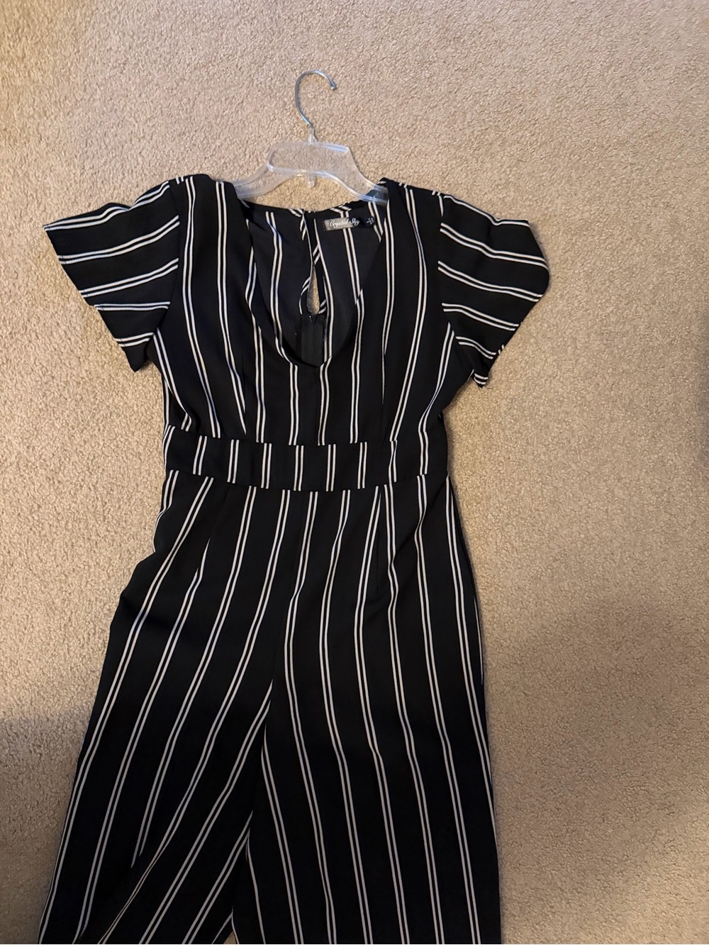 Black & White Striped Women's Jumpsuit